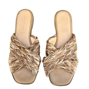 Avellini Straw Leather Sandals Sz 8/39